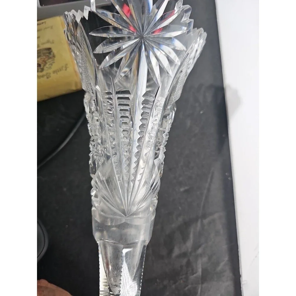 Vintage Clear CUT CRYSTAL Glass 9.5